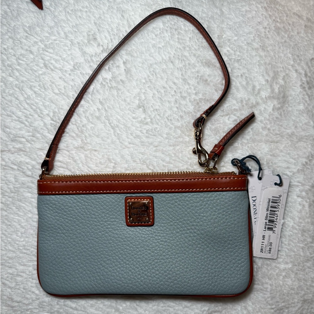 Dooney & Bourke Blue and Brown Shoulder Bag with matching wristlet - Picture 12 of 15